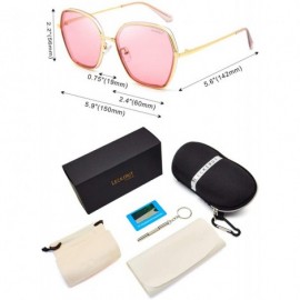 Round Oversized Polarized Sunglasses for Women Retro Irregular Vintage Designer Style Shades P56 - CY194R8K46X $13.78