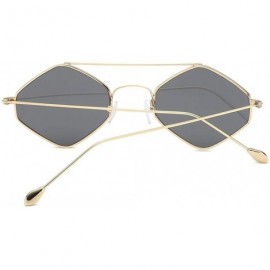 Oversized Women's Fashion Cat Eye Shade Sunglasses Integrated Stripe Vintage Glasses 2019 Fashion - Gray - C318TL0AK5E $10.18