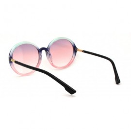 Round Womens Mod Round Minimal Plastic Sunglasses - Slate Pink Gradient Pink - CL18Z0OEHXH $15.47