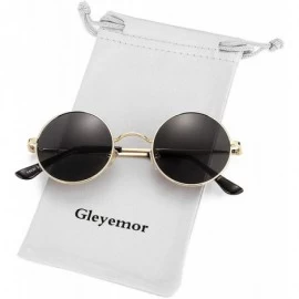 Round 2-Pack John Lennon Style Round Sunglasses for Men Women Polarized Small Circle Sun Glasses - C4192EEOGNW $16.17