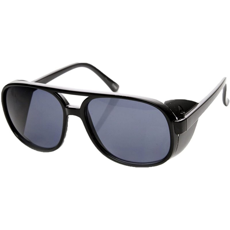 Square Women's Oversized Square Aviator Shield Sunglasses (Black Gloss) - CH180AKNAZE $16.18