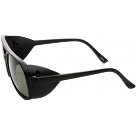 Square Women's Oversized Square Aviator Shield Sunglasses (Black Gloss) - CH180AKNAZE $16.18