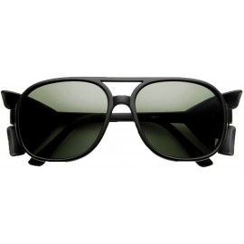 Square Women's Oversized Square Aviator Shield Sunglasses (Black Gloss) - CH180AKNAZE $16.18