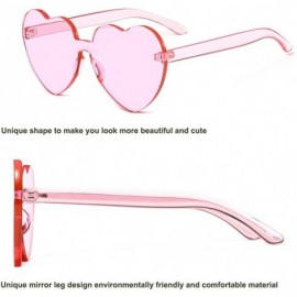 Oversized Heart Sunglasses-Protect Eyes Women Love Rimless Frame Anti-UV Lens Color Sun Glasses Light & Comfortable - CM199XZ...