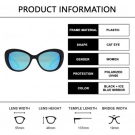 Square Polarized Sunglasses for Women - Medium Cat Eye Vintage Classic Retro Fashion Design UV Protection Lens - CR18HY8RXHQ ...