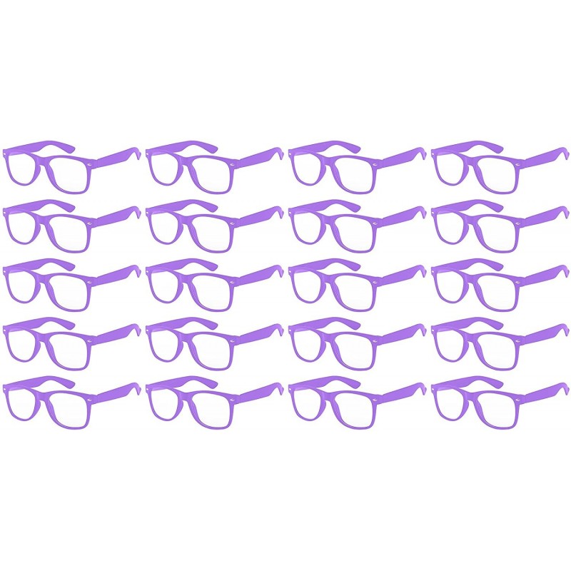 Sport 20 Pieces Per Case Wholesale Lot Classic Retro Plastic Sunglasses Clear Lens Assorted Colored - CQ180Y4S02L $33.47