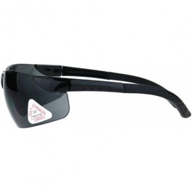 Rimless Mens Warp Around Plastic Rim Rimless Safety Glasses Sunglasses - Black - CU182KRT0CN $12.05