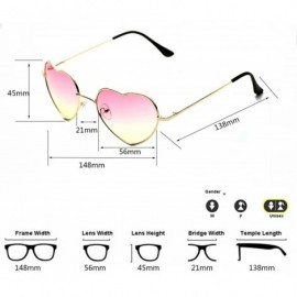 Aviator 6 Packs Thin Metal Frame Aviator Unisex Heart Sunglasses - Pink Gradient - CZ18E30SSC5 $33.16