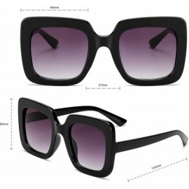 Oversized Fashion Oversized Square Sunglasses for Women with Flat Lens 66mm - Gray - CE18UZ4RYX0 $12.06