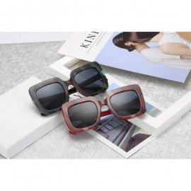 Oversized Fashion Oversized Square Sunglasses for Women with Flat Lens 66mm - Gray - CE18UZ4RYX0 $12.06