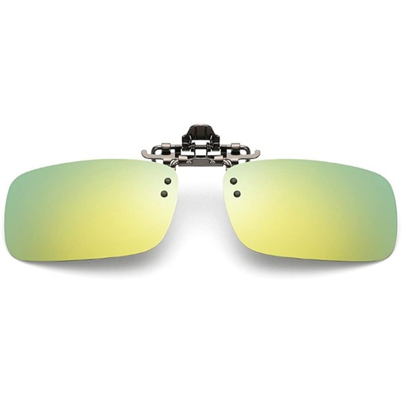 Goggle uv400 Polarized Sunglasses Clip on Myopia Glasses Clip-on Night Vision Glasses - Green Gold Mirror - CL18E9IGAIU $11.23