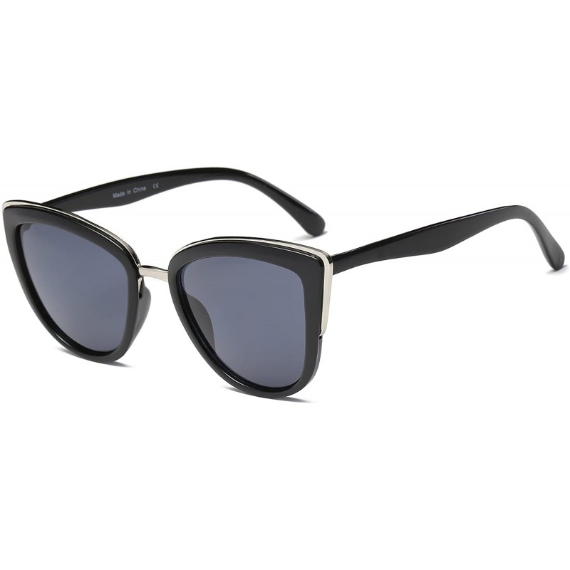 Oversized Women's Vintage Oversized Cat Eye Sunglasses Fashion Unisex Eye Glasses - Black - C0183MI49HG $11.29