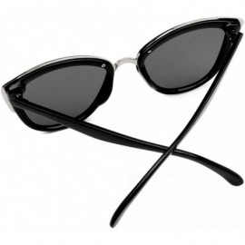 Oversized Women's Vintage Oversized Cat Eye Sunglasses Fashion Unisex Eye Glasses - Black - C0183MI49HG $11.29