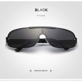 Rimless Fashion Retro Biker Fishing Polarized Sunglasses for Men - Black - C518ZSKMRIQ $17.35