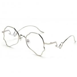 Oval Chic Women Brand Design Irregular Oval Transparent Party Sunglasses - Silver&clear - CM18LNQGX42 $16.56