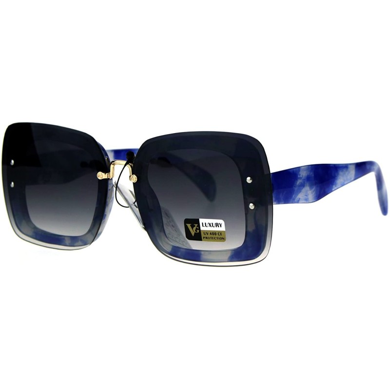 Square Womens Square Sunglasses Rims Behind Lens Vintage Fashion Shades - Ink Blue - CN189ZADXDK $12.51