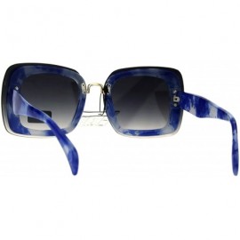 Square Womens Square Sunglasses Rims Behind Lens Vintage Fashion Shades - Ink Blue - CN189ZADXDK $12.51