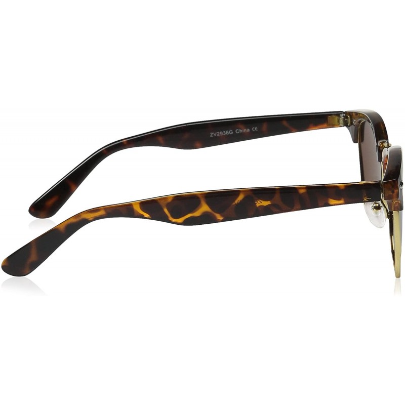 Half Frame Semi Rimless Horn Rimmed Sunglasses Tortoise Gold Brown C51210bh7pp 