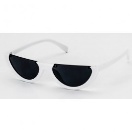 Semi-rimless HOT Flat Top Semi-lunar Semi Rimless Street Snap Sunglasses Fashion Eyewear - White - C311HWM4PX9 $9.58