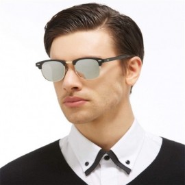 Goggle Half Metal Fashion Sunglasses Men/Women Er Retro Rivet Lens Classic Sun Glasses FeOculos UV400 - C7 - CB199CKR5GH $27.47