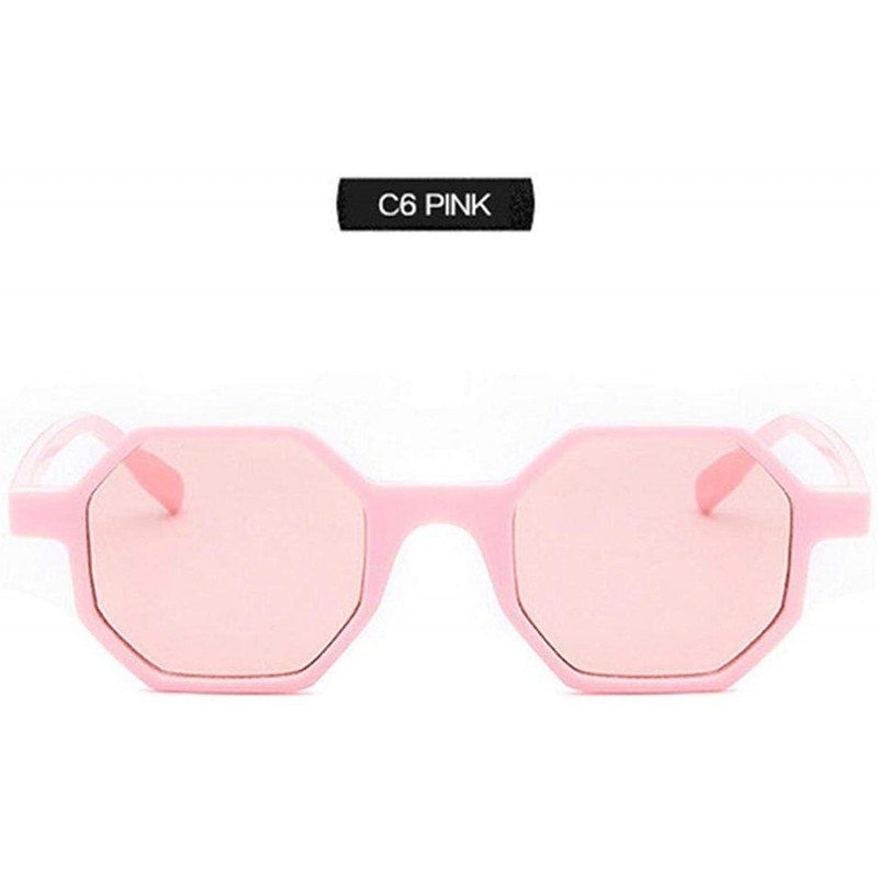 Round Small Sunglasses Women Vintage Polygon Black Pink Red Sun Glasses Fashoin Retro Brand Eyeglasses Mirror UV400 - C7197Y7...