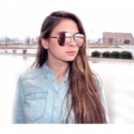 Oversized Aviator Women Men Metal Sunglasses Fashion Designer Frame Colored Lens - 86021_c4_gold_fire_mirror - CZ12ODMUKRH $1...