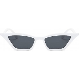 Oversized Small Cat Eye Sunglasses Vintage Square Shade Women Eyewear B2291 - White/Smoke - CT180M29NLC $10.14