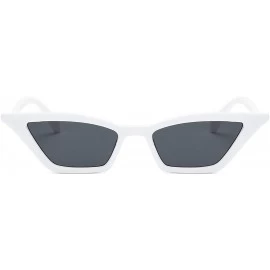 Oversized Small Cat Eye Sunglasses Vintage Square Shade Women Eyewear B2291 - White/Smoke - CT180M29NLC $10.14