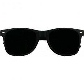 Square Super Dark Black Retro Round Darkest 80's Casual UV400 Sunglasses (Soft Black Frame - Dark Black) - C01836ZNAZC $12.06