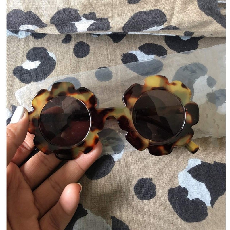 Vintage Kids Sunglasses Child Sun Glasses Round Flower Gafas Children ...