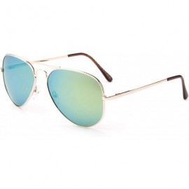 Aviator Polarized Aviator Sunglasses Mirrored Lens Classic Aviator Polarized Sunglasses Small - C118I62HGUW $22.39