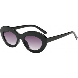 Oversized Women Men Sunglasses-Vintage Cat Eye Oval Shape Big Frame Sunglasses Eyewear - B - CH18GEE20NN $6.83