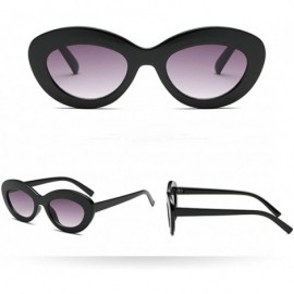 Oversized Women Men Sunglasses-Vintage Cat Eye Oval Shape Big Frame Sunglasses Eyewear - B - CH18GEE20NN $6.83