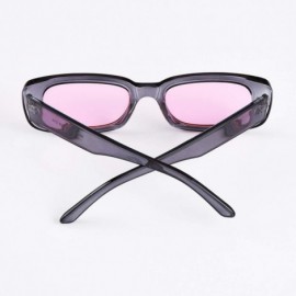 Square Small Rectangle Sunglasses Women UV 400 Retro Square Driving Glasses - Grey Pink - CY196D3YDI4 $14.02