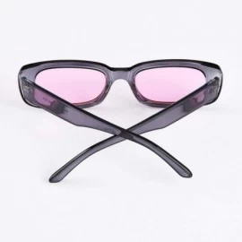 Square Small Rectangle Sunglasses Women UV 400 Retro Square Driving Glasses - Grey Pink - CY196D3YDI4 $14.02