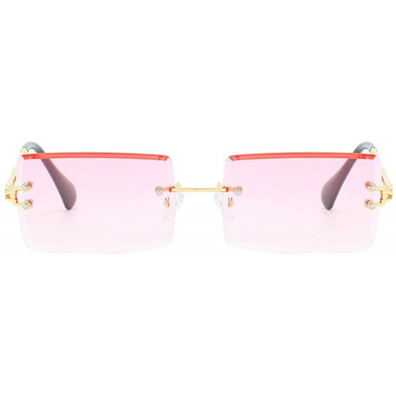 Hip Hop Rimless Sunglasses Women Men Rectangular Sun Glasses Sunglass Streetwear Eyewear Blue 7423