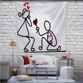 Goggle Cartoon Hand Drawn Love Character-Wall Hanging Tapestry for Decor 39.3X39.3Inch - Color 12 - CI1992KT99W $26.91