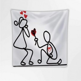 Goggle Cartoon Hand Drawn Love Character-Wall Hanging Tapestry for Decor 39.3X39.3Inch - Color 12 - CI1992KT99W $26.91