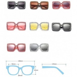 Square Women Sunglasses Crystal Brand Designer Oversized Square Sunglasses - C2 - CP18D9MKC8O $10.91