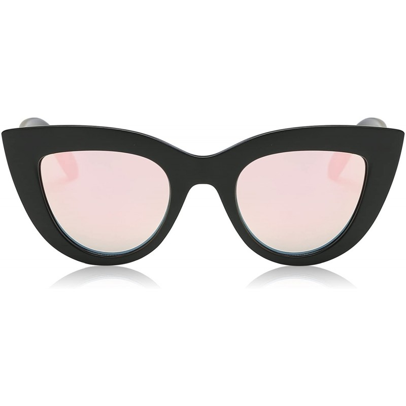 Square Retro Vintage Cateye Sunglasses for Women Plastic Frame Mirrored Lens SJ2939 - CJ12N7303GS $9.76