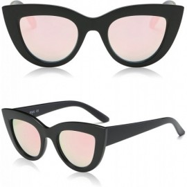 Square Retro Vintage Cateye Sunglasses for Women Plastic Frame Mirrored Lens SJ2939 - CJ12N7303GS $9.76