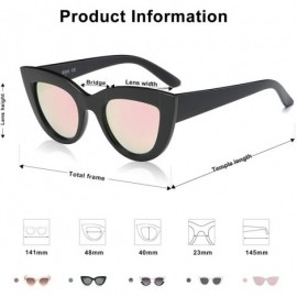 Square Retro Vintage Cateye Sunglasses for Women Plastic Frame Mirrored Lens SJ2939 - CJ12N7303GS $9.76