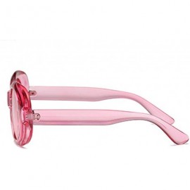 Square Women's Cat Eye Sunglasses Retro Oval Oversized Plastic Lenses glasses - Pink - CE18NOAC0GC $8.83