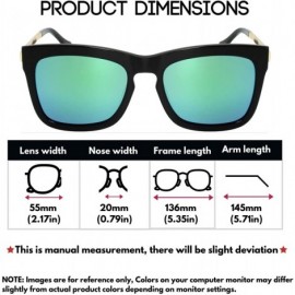 Oval Trendy Fashion Handmade Acetate Square Sunglasses with Quality UV CR39 Lens Gift Pakcage Included - CU18RDE38MC $30.89