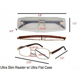 Rectangular Ultra Slim Reading 0.59 Oz Glasses with Ultra Flat Cases 1.16 Oz R2299MLS - CH12GOFCE9B $19.64