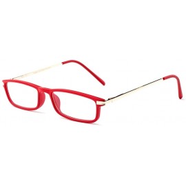 Square Light Weight Small Stylish Rectangle Fashion Women Reading Glasses Spring Hinge - Red - CU1274NNFLX $12.15