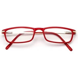 Square Light Weight Small Stylish Rectangle Fashion Women Reading Glasses Spring Hinge - Red - CU1274NNFLX $12.15