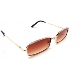 Square Minister Slim Rectangular Luxury Sunglasses - Gold Metallic Frame - CG18QGS5ACM $11.95