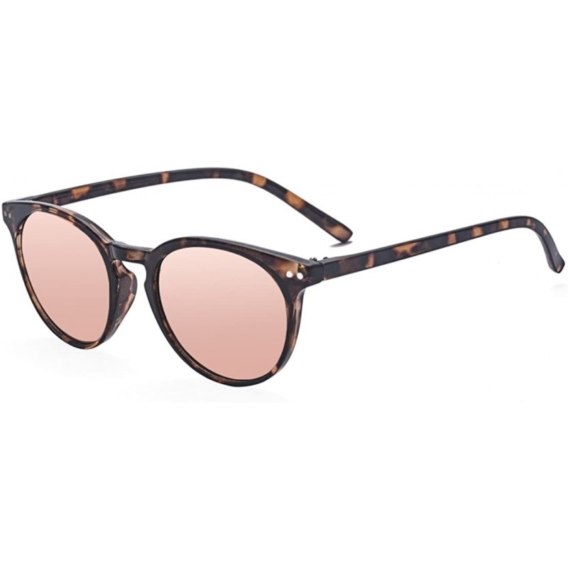 Round Vintage Inspired Small Round Sunglasses for Men or Women - Tortoise Pink - CX18DUSADAK $11.54