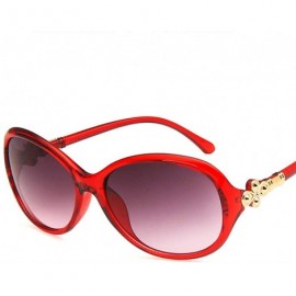 Oval Women Sunglasses Retro Bright Black Drive Holiday Oval Non-Polarized UV400 - Wine Red Grey - C218RLYXZX5 $11.88